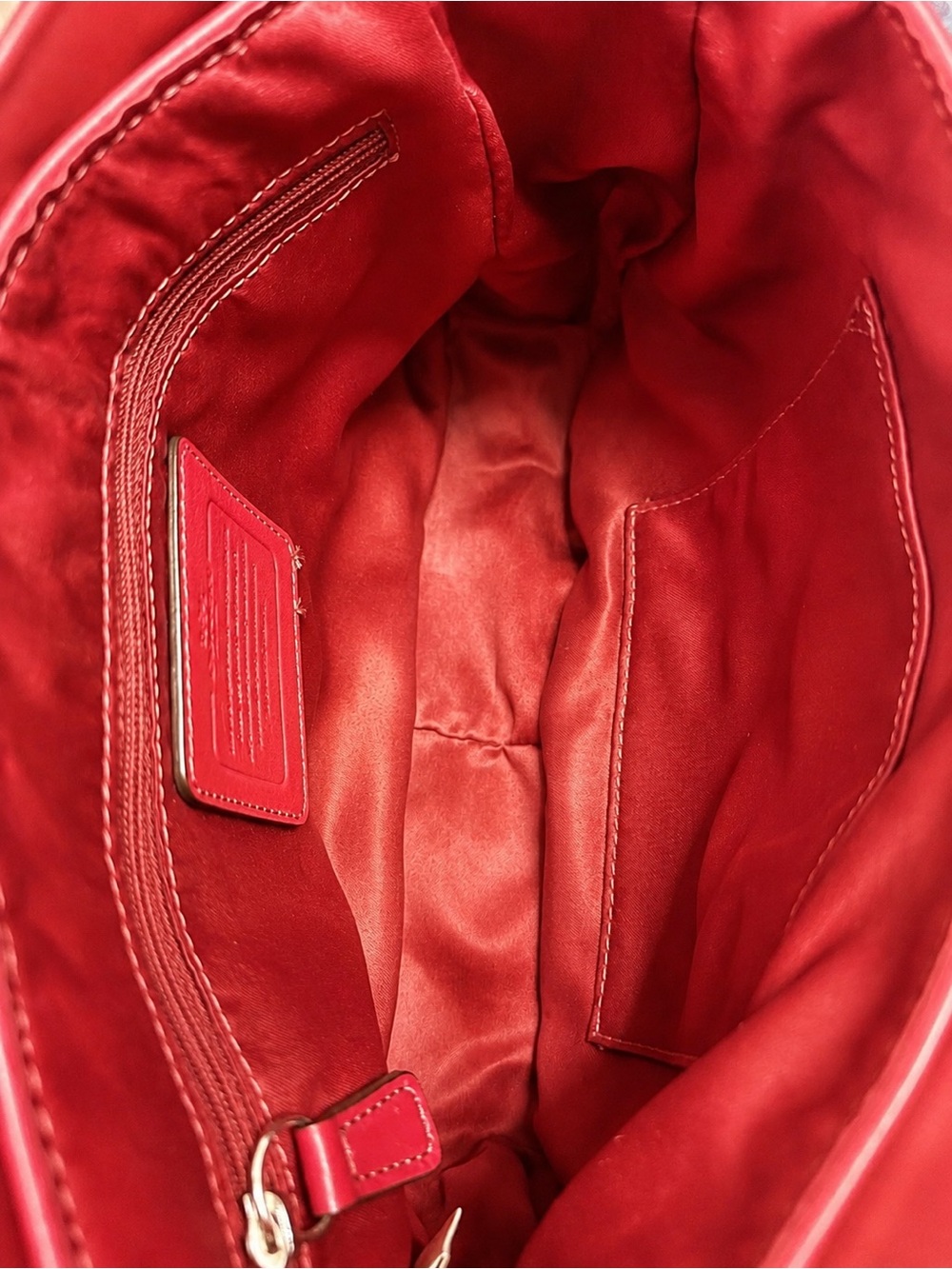 Coach Taylor Mini Flap Crossbody Bag F31844 Berry Red Leather - Picture 5 of 12